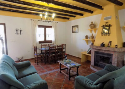 The living & dining area at Casa Benisalte, Órgiva