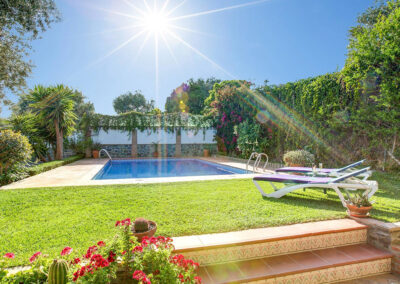The garden & swimming pool at Casa Buganvilla, Órgiva