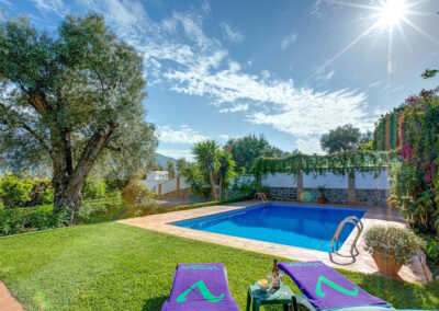 The garden & swimming pool at Casa Buganvilla, Órgiva