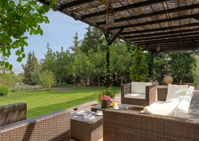 The shaded patio at Casa Feliz, Frigiliana