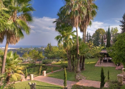 The garden & ocean view from Casa Feliz, Frigiliana