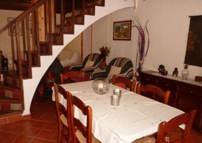 The dining area at Casa La Palmera, Arroyo Coche