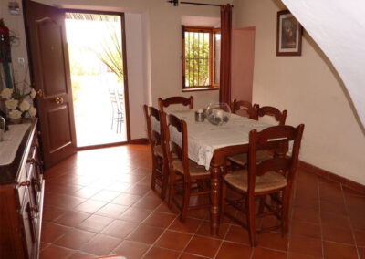 The dining area at Casa La Palmera, Arroyo Coche