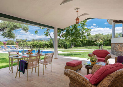 The outdoor living & dining area at Casa Maria, Ronda