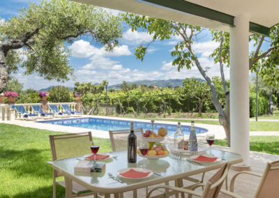 The outdoor dining area & swimming pool at Casa Maria, Ronda