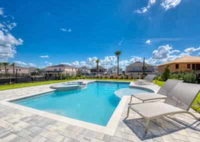 The swimming pool & spillover tub at Encore Resort 394, Kissimmee