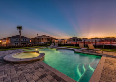 The swimming pool & spillover tub at Encore Resort 394, Kissimmee