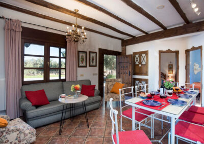 The living & dining area at Hacienda Los Olivos, Ronda