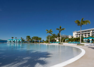One of the lagoon-style pools & soft sand beaches at Margaritaville, Kissimmee, Orlando