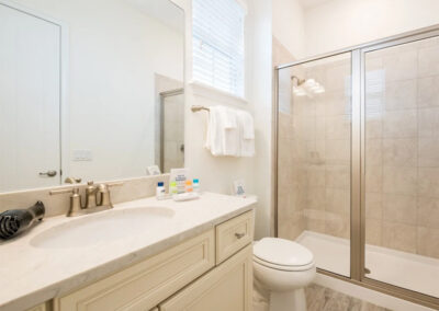 The bathroom adjacent to bedroom #1 at Margaritaville 49, Kissimmee, Orlando
