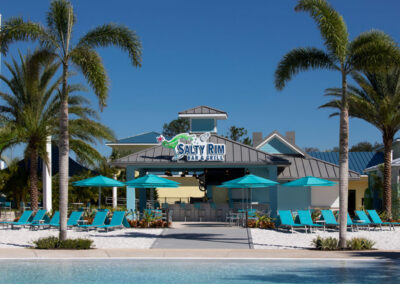 The Salty Rim Bar & Grill and soft sand beach at Margaritaville, Kissimmee, Orlando