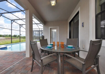 The covered lanai & alfresco dining area at Providence Resort 46, Davenport, Orlando