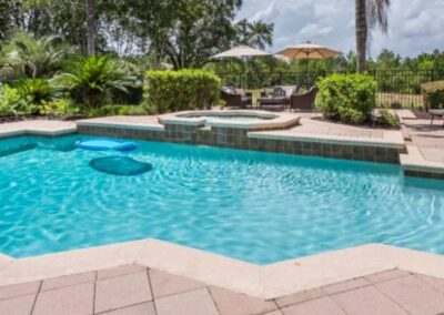 The spillover tub & swimming pool at Reunion Resort 140, Reunion, Orlando, Florida