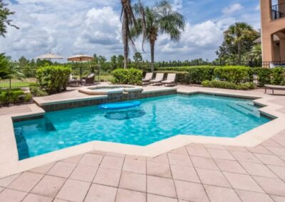 The spillover tub & swimming pool at Reunion Resort 140, Reunion, Orlando, Florida