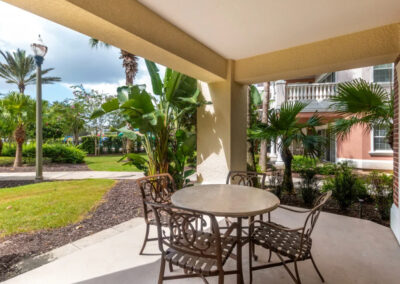 The covered lanai & alfresco dining area at Reunion Resort 395, Reunion, Orlando
