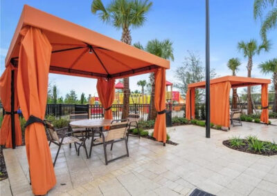 Relax under one of the cabanas by the swimming pool at Solterra Resort, Davenport, Orlando