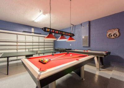 The games room at Sonoma Resort 2, Kissimmee