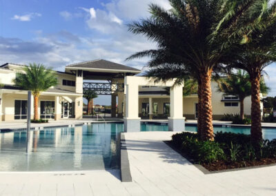 The clubhouse & one of several swimming pools at Sonoma Resort, Kissimmee, Orlando