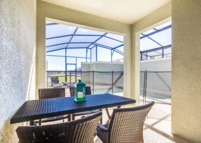 The covered lanai & alfresco dining area at Storey Lake Resort 3, Kissimmee
