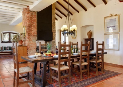 The dining area at Villa Casanova, Nerja