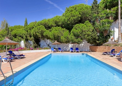 The swimming pool & patio at Villa Casanova, Nerja