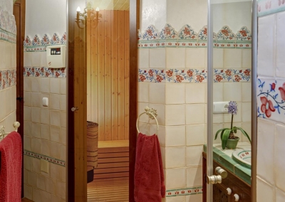 The entrance to the sauna at Villa Loli, Frigiliana