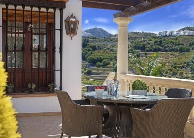 The upper terrace at Villa Loli, Frigiliana