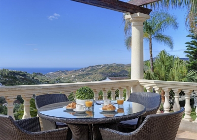 The upper terrace at Villa Loli, Frigiliana