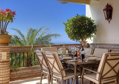 The upper terrace at Villa Loli, Frigiliana