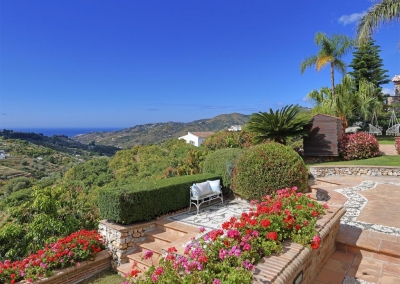 The beautifully manicured garden at Villa Loli, Frigiliana