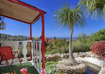 The beautifully manicured garden at Villa Loli, Frigiliana