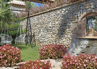 The beautifully manicured garden at Villa Loli, Frigiliana