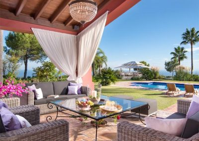 The patio at Villa Mirador, Benahavís