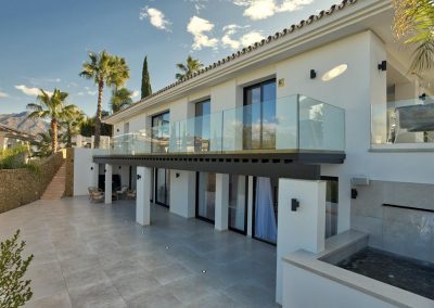 The lower ground floor patio at Villa Tucan, Nueva Andalucía