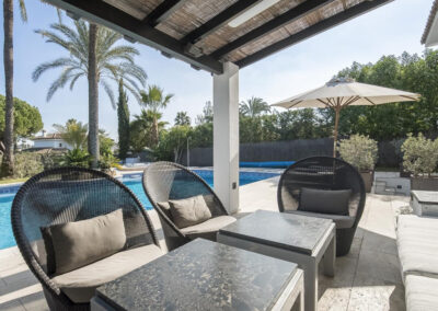 The patio at Villa Yuste, Nueva Andalucía
