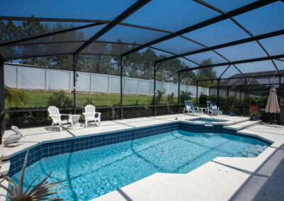 The patio & swimming pool at Windsor Palms Resort 21, Kissimmee, Orlando
