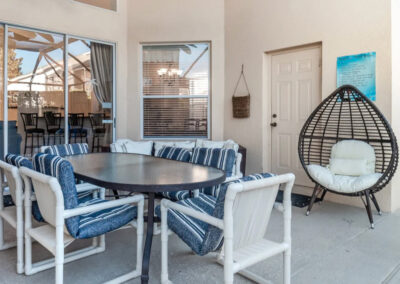 The covered lanai & alfresco dining area at Windsor Palms Resort 78, Kissimmee